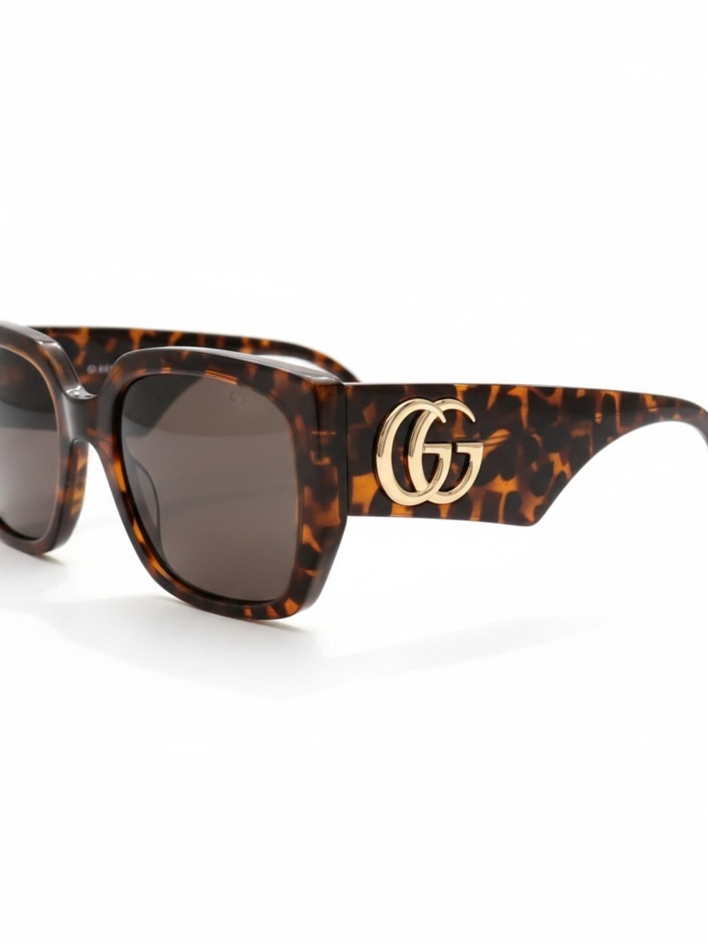 Gucci Tortoiseshell Sunglasses with Gold Double-G Accent